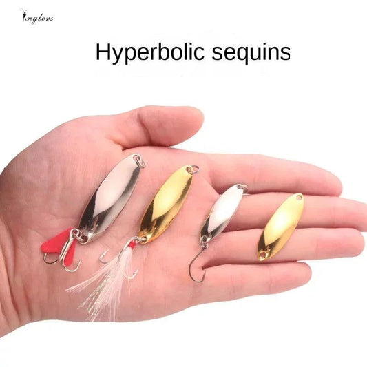 Metal Spinner Spoon Lure for Trout Fishing - 1pc Hard Bait with Sequins, 3.5g-10g - Wild Frontier Gear LLC