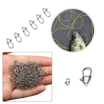 100pcs/lot nice Snap Fishing Barrel Swivel Safety Snaps Hooks Fishhook Fishing Tackle Box Accessory tool lures