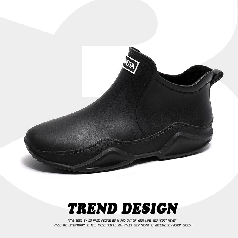 Fashion Couple's Outdoor Rain Boots New Men High Top Hiking Fishing Water Shoes Anti-slip Chef Work Ankle Boots Waterproof Shoes - Wild Frontier Gear LLC
