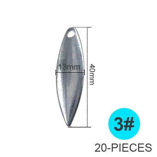 Set of 10 Willowleaf Blades Fishing Lure Accessories with Ball Bearing Swivels for Spinnerbaits and Buzzbaits - Wild Frontier Gear LLC