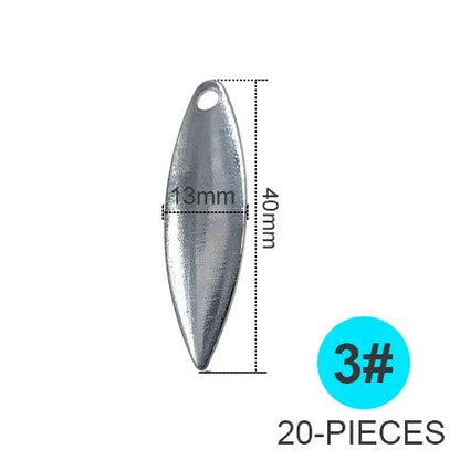 Set of 10 Willowleaf Blades Fishing Lure Accessories with Ball Bearing Swivels for Spinnerbaits and Buzzbaits - Wild Frontier Gear LLC