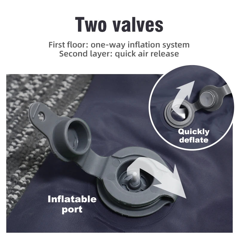 PACOONE Outdoor Camping Double Inflatable Mattress Extra Wide Sleeping Pad Ultralight Folding Bed Sleeping Mat Car Travel Mat Wild Frontier Gear LLC