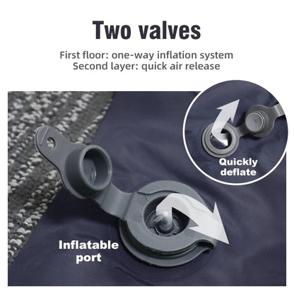 PACOONE Outdoor Camping Double Inflatable Mattress Extra Wide Sleeping Pad Ultralight Folding Bed Sleeping Mat Car Travel Mat Wild Frontier Gear LLC