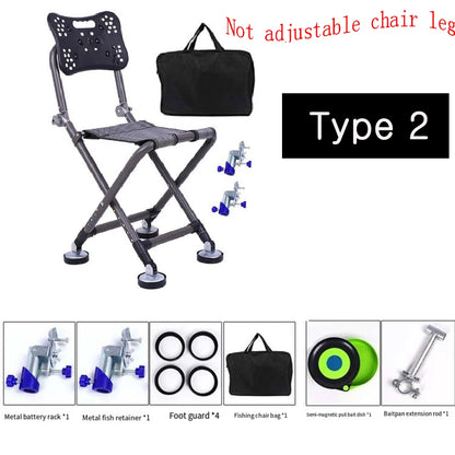 Portable Fishing Chair Folding Fish Chair 180 Degree Adjustable Backrest Four-leg Recliner Aluminum Alloy Camping Chair Stool - Wild Frontier Gear LLC