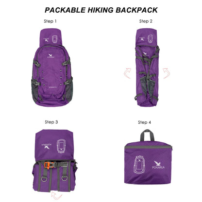 POKARLA 40L Lightweight Packable Backpack Hiking Daypack Walking Rucksack Foldable Camping Sports Outdoor Knapsack for Women Men