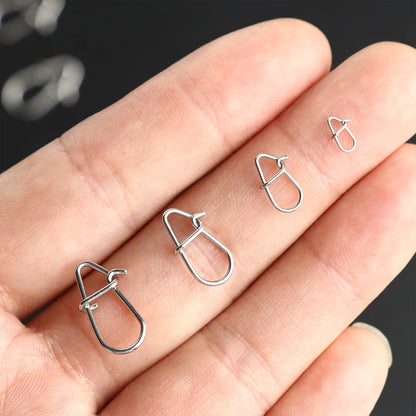 100pcs/lot nice Snap Fishing Barrel Swivel Safety Snaps Hooks Fishhook Fishing Tackle Box Accessory tool lures