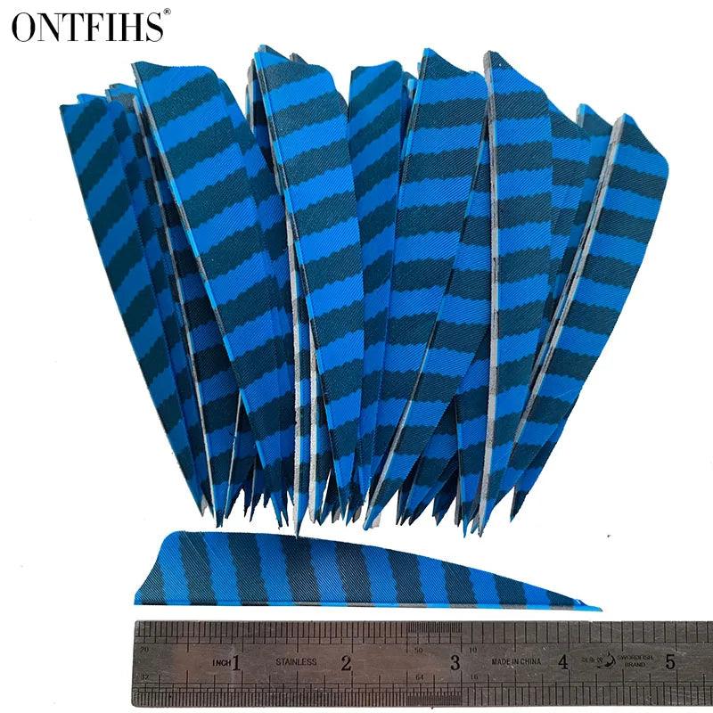 24 Pcs ONTFIHS 4Inch Fletching Arrow Striped Shield Cut Turkey Feather Archery DIY Hunting Accessories - Wild Frontier Gear LLC