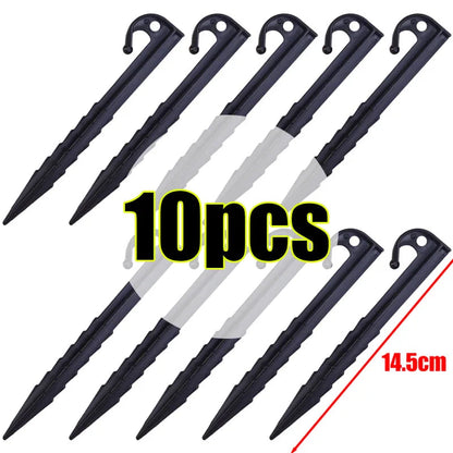 Outdoor Camping Tent Nails Sand Ground Triangular Stake Ground Awning Camping Tools Plastic Tent Pegs Nail Accessories 50/10pcs Wild Frontier Gear LLC