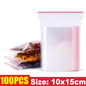 100/1000pcs Thicken Zipper Sealed Bags Clear Plastic Storage Bag for Small Jewelry Food Packing Reclosable Zippers Sealing Pouch