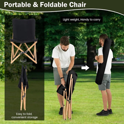 Camping Chairs 2 Pack Folding Beach Chairs for 330lbs, Outdoor Butterfly Chair, Portable Lawn Chairs for Picnic Fishing Hiking