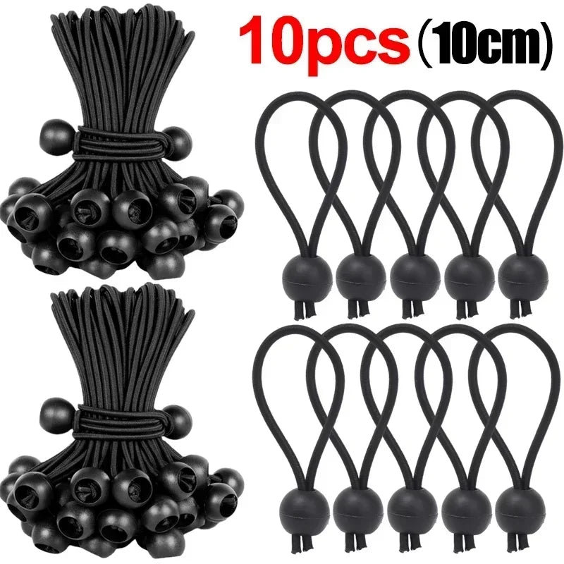 Outdoor Elastic Ball Rope Bungee Cords Portable Tent Fixing Tarpaulin Awning Canopy Heavy Duty Tarp Tie Down for Shelter Cargo Wild Frontier Gear LLC