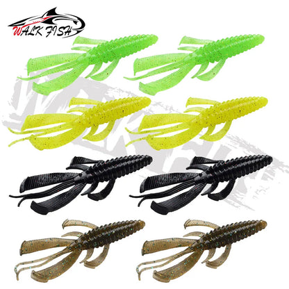 WALK FISH 8PCS Crazy Flapper Fishing Lures 90mm 3g Soft Lure Fishing Lures Soft TPR Baits Shrimp Bass Peche Gear Fishing Tackle Wild Frontier Gear LLC