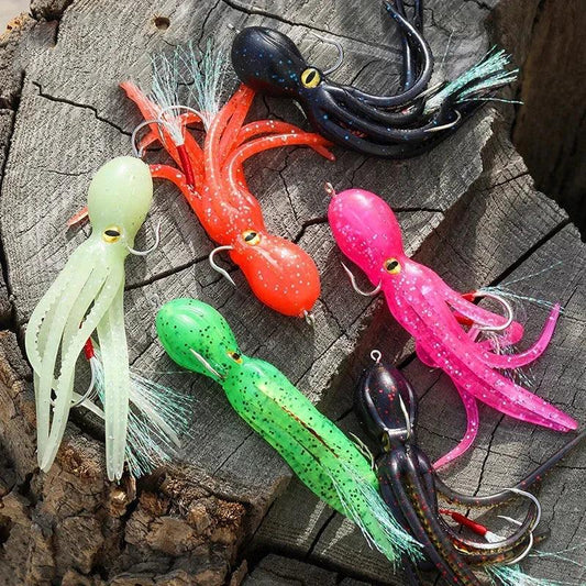 22g Silicone Octopus Double Hook Fishing Lure Baits - Triple Jig Sinking Swimbaits for Bass, Trout, and Shad - Wild Frontier Gear LLC