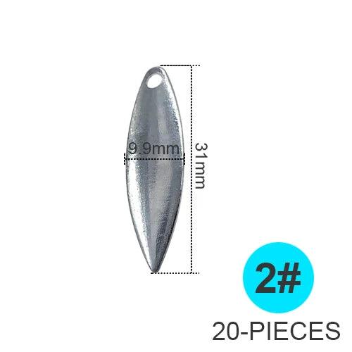 Set of 10 Willowleaf Blades Fishing Lure Accessories with Ball Bearing Swivels for Spinnerbaits and Buzzbaits - Wild Frontier Gear LLC