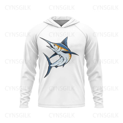 New Men Long Gear Fishing Apparel Summer Outdoor Sleeve T Shirt Fish Shirt Sun Protection Breathable Hooded Angling Clothing - Wild Frontier Gear LLC