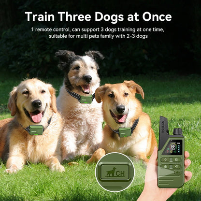 ROJECO Electric Dog Training Collar Remote Control Rechargeable Training Collar For Pet Dog Puppy Bark Control Stop Shock Collar