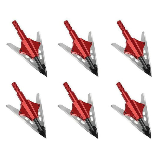 6 Pcs Hunting Broadheads 2 Spring Slide Blade Broadheads For Mechanical Compatible With Crossbow And Compound Bow - Wild Frontier Gear LLC
