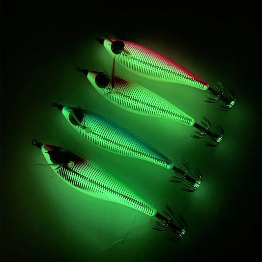 100mm 10g Noctilucent Squid Jigs - Artificial Fishing Lures for Sea and Freshwater Fishing - Wild Frontier Gear LLC