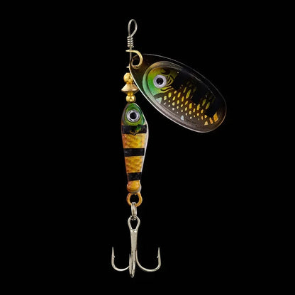 1pcs Rotating Metal Spinner Fishing Lures 9.1g 7cm Sequins Iscas Artificial Hard Baits Crap Bass Treble Hook Tackle Accessories Wild Frontier Gear LLC