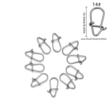100pcs/lot nice Snap Fishing Barrel Swivel Safety Snaps Hooks Fishhook Fishing Tackle Box Accessory tool lures