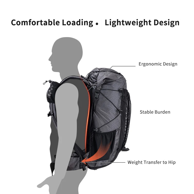 Naturehike Ultralight Backpack 60+5L/40L With Frame Waterproof Travel Bag Large Capacity Camping Outdoor Hiking With Rain Cover Wild Frontier Gear LLC