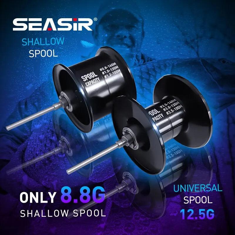 SEASIR CAST-X Baitcasting Fishing Reel with Dual Spools, 7.3:1 Gear Ratio, Lightweight Aluminum, Carbon Grip for Freshwater and Saltwater Fishing - Wild Frontier Gear LLC