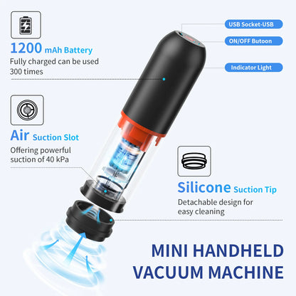Handheld Vacuum Sealer for Food Storage – 35kPa Strong Suction, Rechargeable 1200mAh Battery, Includes BPA-Free Vacuum Bags, Win