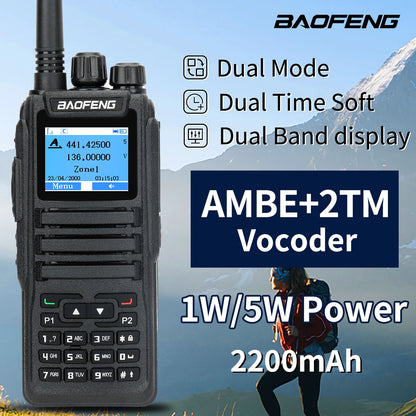 Baofeng DMR DM 1701 Digital Walkie Talkie Dual Mode Analog Two Way Radio Open GD77 Dual Time Slot Tier 1+2 Ham Radio DR 1801