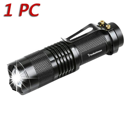 5 PCS Mini Brightest Led Flashlight Tactical Flashlights Powerful LED Torch  Zoomable Flashlamp Powered by AA batteries or 14500
