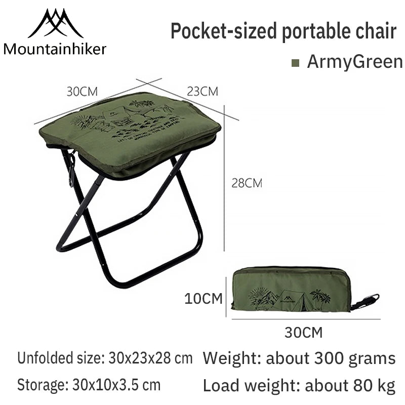 Mountainhiker camping portable folding stool ultra-light aluminum alloy storage chair mini fishing chair picnic light furniture - Wild Frontier Gear LLC