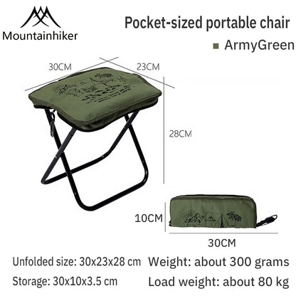 Mountainhiker camping portable folding stool ultra-light aluminum alloy storage chair mini fishing chair picnic light furniture - Wild Frontier Gear LLC