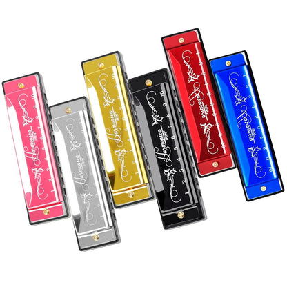 IRIN 10 Hole 20 Tone Harmonica Colorful C Key Harmonica Woodwind Instrument Suitable for Beginners Teaching Playing Gift Wild Frontier Gear LLC