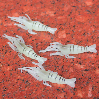 10pcs Wholesale Bionic Glow-in-the Dark Fake Shrimp Lure 4cm With Hook Smell Soft Shrimp Lure