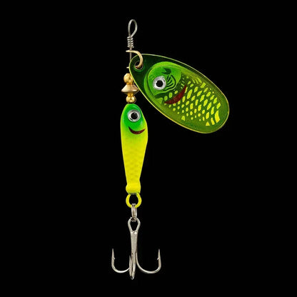 1pcs Rotating Metal Spinner Fishing Lures 9.1g 7cm Sequins Iscas Artificial Hard Baits Crap Bass Treble Hook Tackle Accessories Wild Frontier Gear LLC