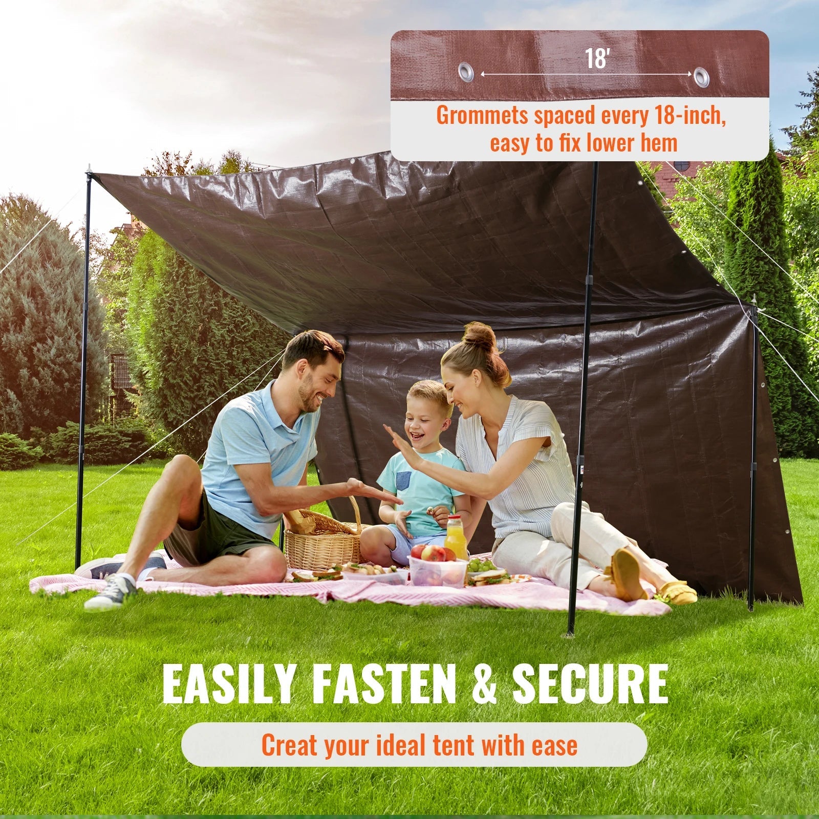 VEVOR Heavy Duty Tarp 16 Mil Thick  Waterproof Tear Proof Poly Plastic Tarps Cover  Multi-Purpose Outdoor Tarpaulin for Truck Wild Frontier Gear LLC