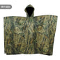 Polyester Twill Camouflage Raincoat, 3 in 1, Floor Mat, Outdoor, Hiking, Camping, Cape Style, 210T