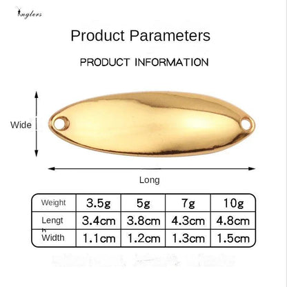 Metal Spinner Spoon Lure for Trout Fishing - 1pc Hard Bait with Sequins, 3.5g-10g - Wild Frontier Gear LLC