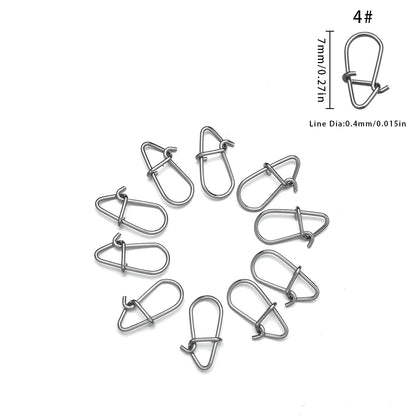 100pcs/lot nice Snap Fishing Barrel Swivel Safety Snaps Hooks Fishhook Fishing Tackle Box Accessory tool lures