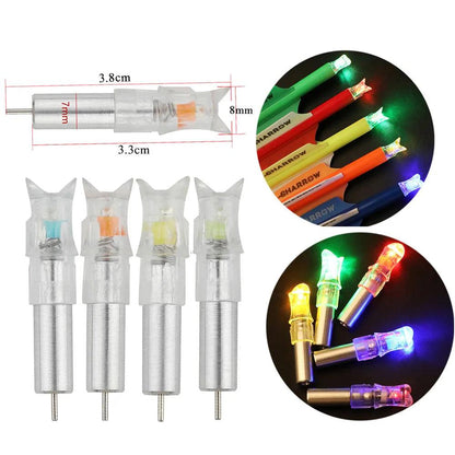 5/6pcs Archery LED Lighted Nocks Fit 7.6mm Universal Arrow Shaft Glowing Tail Carbon Crossbow Bolts Hunting Shooting Accessories - Wild Frontier Gear LLC