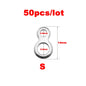 10-50Pcs Stainless Steel Fishing Solid Ring Sea Fishing Lures Connectors Jigging Ring Swivels Fishing Snap Accessory Tackle Tool
