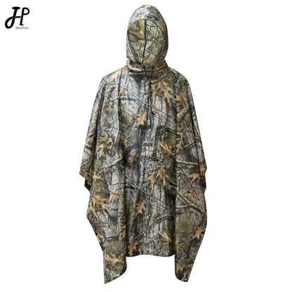 Outdoor Military Poncho 210T+PU Army War Tactical Raincoat Hunting Ghillie Suit Birdwatching Umbrella Rain Gear Home accessories