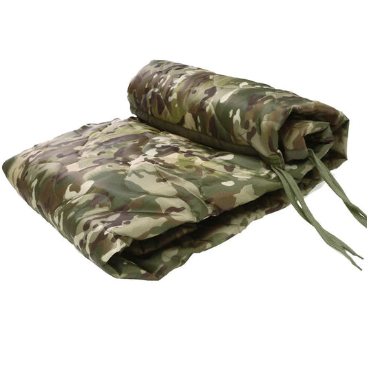 Tactical Army Poncho Liner Camouflage Water Repellent Woobie Quilted Blanket Suitable for Camping, Shooting, Hunting Wild Frontier Gear LLC