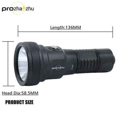 SBT90.2 LED Super Bright Scuba Diving Flashlight Aluminum Alloy 26650 Li-ion Rechargeable Dive Torch IP68 Waterproof 100M