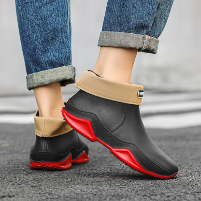 Fashion Couple's Outdoor Rain Boots New Men High Top Hiking Fishing Water Shoes Anti-slip Chef Work Ankle Boots Waterproof Shoes - Wild Frontier Gear LLC
