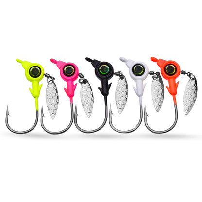 3pcs Jig Head Hook 3.5g 5g 7g 10g Fishing Hook Rotating Sequins Jig Lure Metal Spoons Hard Baits For Soft Worm Fishing Tackle