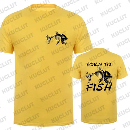 Born To Fish Funny Shirt Fashion Fisherman T-shirts Short Sleeve Funny Fishing Lover Tshirts Casual Summer Men's Street T-shirt - Wild Frontier Gear LLC