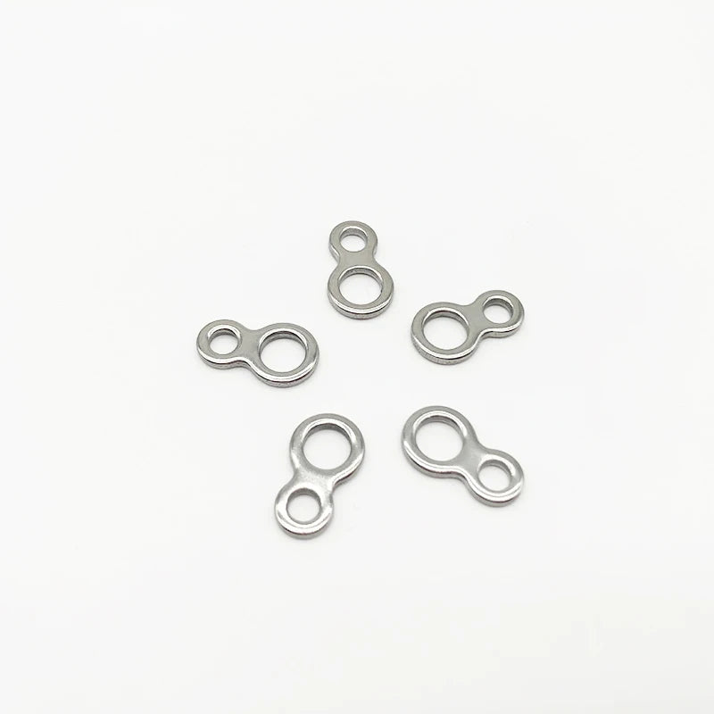 10-50Pcs Stainless Steel Fishing Solid Ring Sea Fishing Lures Connectors Jigging Ring Swivels Fishing Snap Accessory Tackle Tool
