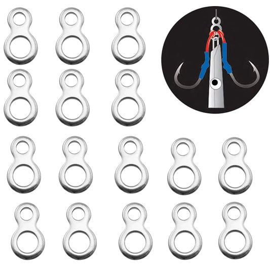 10-50Pcs Stainless Steel Fishing Solid Ring Sea Fishing Lures Connectors Jigging Ring Swivels Fishing Snap Accessory Tackle Tool