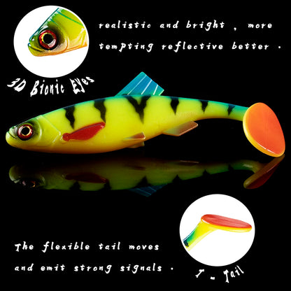 AYWFISH 15CM 25.5G Soft Swimbait Lures Black Bass Artificial Silicone Shad Fishing Lure Tackle Sinking Soft Plastic Bait Pike