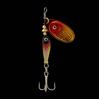 1pcs Rotating Metal Spinner Fishing Lures 9.1g 7cm Sequins Iscas Artificial Hard Baits Crap Bass Treble Hook Tackle Accessories Wild Frontier Gear LLC
